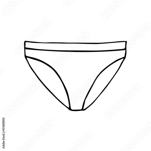 Vector hand drawn doodle sketch panties isolated on white background