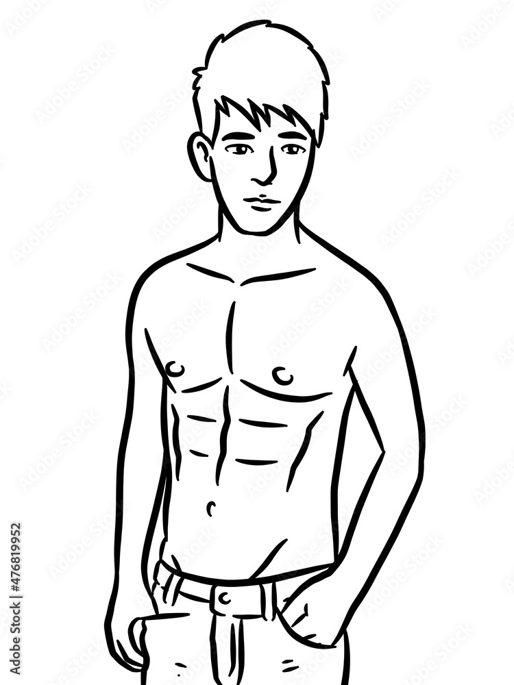 black and white of cute man cartoon for coloring black and white of cute man cartoon for coloring