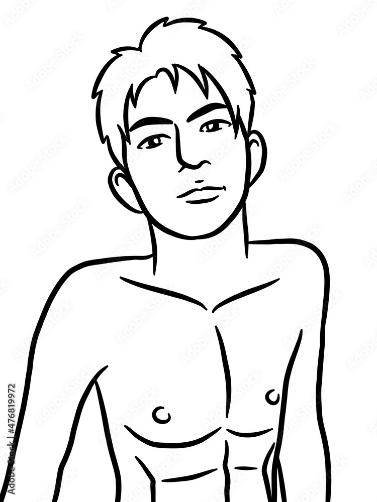 black and white of cute man cartoon for coloring black and white of cute man cartoon for coloring