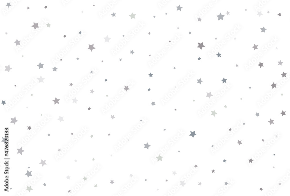 Christmas drawing with silver stars. Silver star Celebration Confetti.