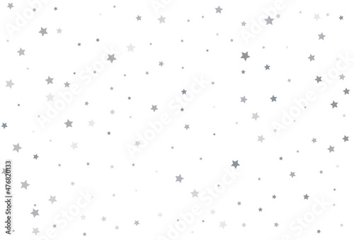 Christmas drawing with silver stars. Silver star Celebration Confetti.