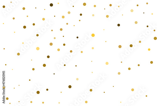 Christmas background with golden polka dot confetti.