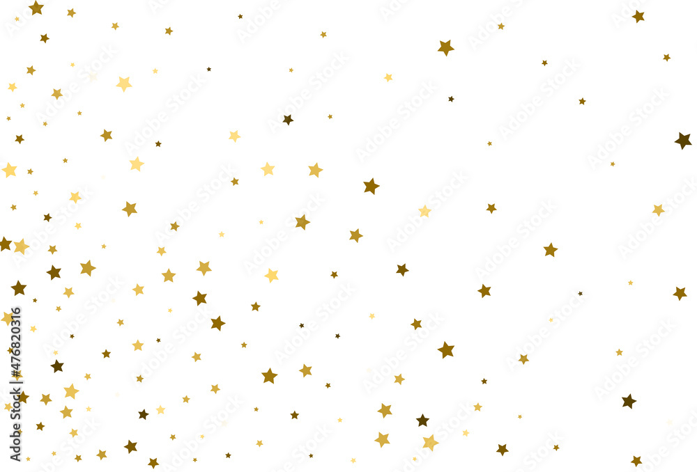 Christmas background with gold stars. Golden stars Celebration Confetti.