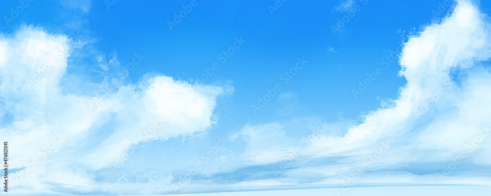 Fototapeta premium sunny day anime cloud painterly 3