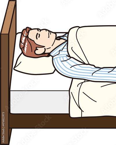 睡眠　男性　ベッド