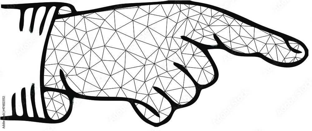 low poly vector illustration of a hand with finger indicating. low poly vector illustration of a hand with finger indicating.
