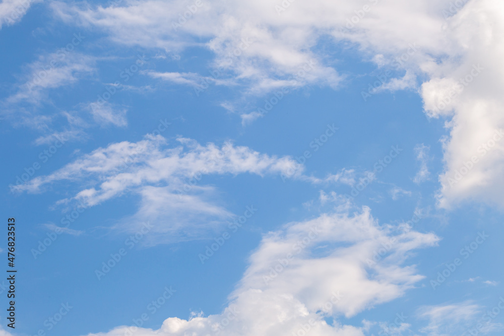 Blue sky with fluffy clouds on a sunny day Blue sky with fluffy clouds on a sunny day