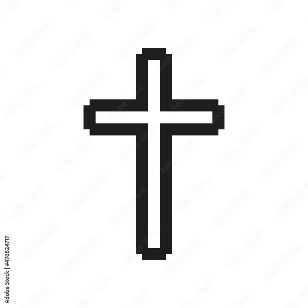 Modern geometric Christian cross icon. Flat isolated Christian vector illustration, biblical background.