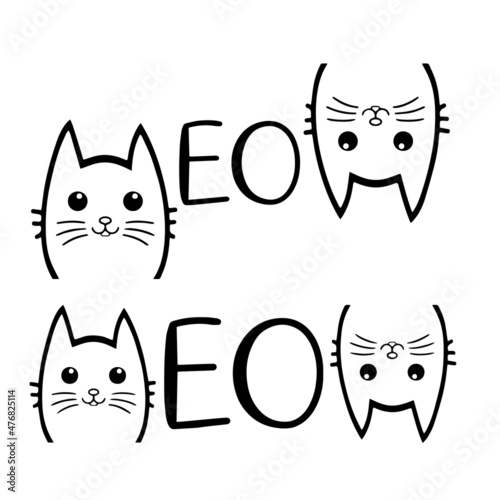 meow cat animals typography lettering illustration design