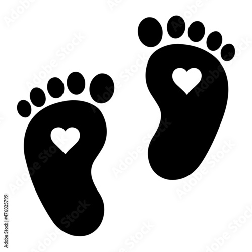silhouette baby love footprint illustration design