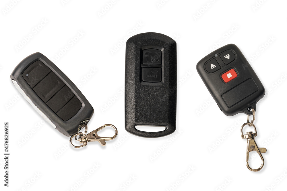 Car or Motorcycle key remote control isolated on white background , Car or Motorcycle key remote control isolated on white background ,