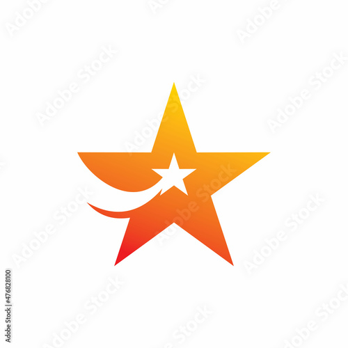 shooting star color shape logo design