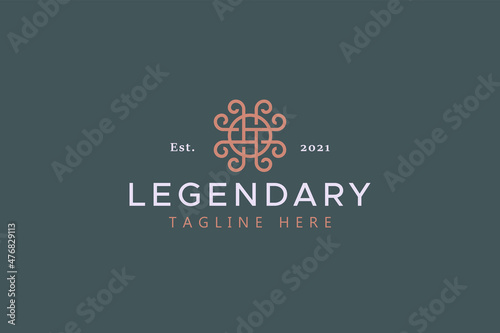 Creative Symbol Chinese Ancient Ethnic Logo Concept. Traditional Unique Graphic Design. Legend and Myth Eastern.