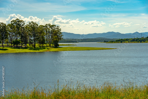 Picturesque landscape around lake Samsonvale, Queensland, Australia photo