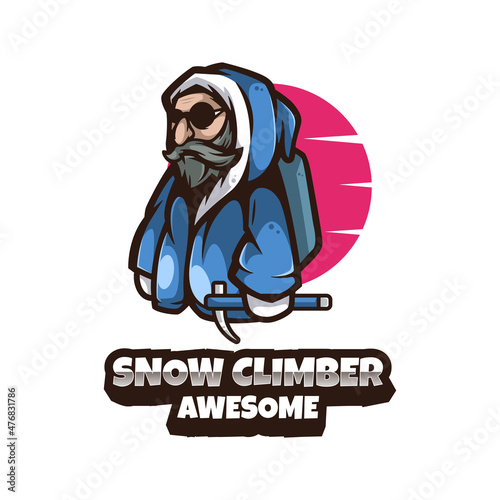 Illustration vectror graphic of Snow Climber, good for logo design photo