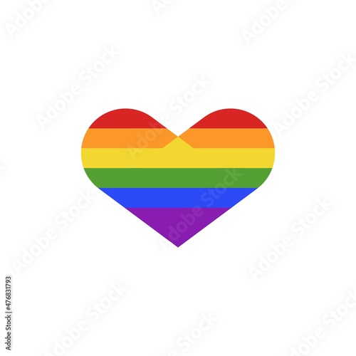 Lgbt Heart in rainbow color, LGBT pride symbol vector illustration