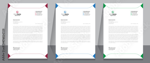 Letterhead format template, business style letterhead design template. Company letterhead template designs.