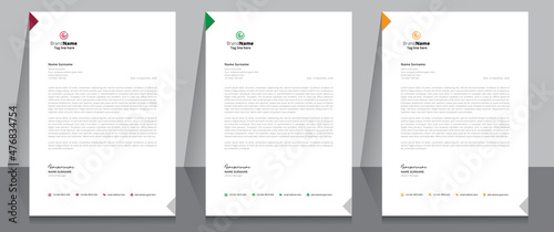 Letterhead format template, business style letterhead design template. Company letterhead template designs.