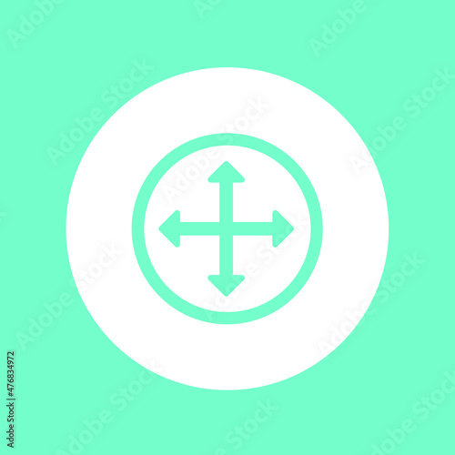 Free Download 4 way positions crossed arrow in circle, up down right left, simple flat design concept vector for web, logo, mobile app, UI, UX on green background - GFXLoad