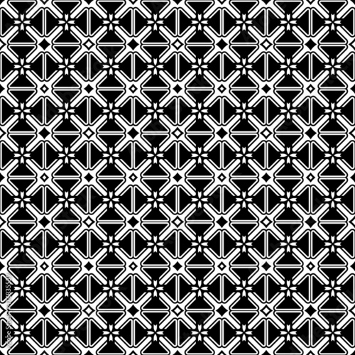 Vector seamless black and white geometric pattern.