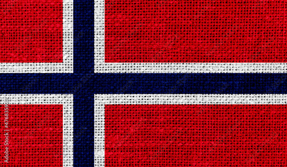 Jan Mayen flag on knitted fabric.3D image Jan Mayen flag on knitted fabric.3D image