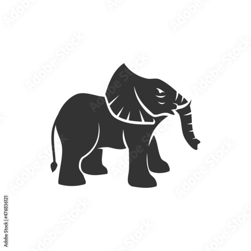 Elephant standing Illustration Icon Brand Isolated