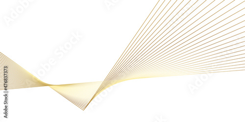 Gold blend geometric lines on white background