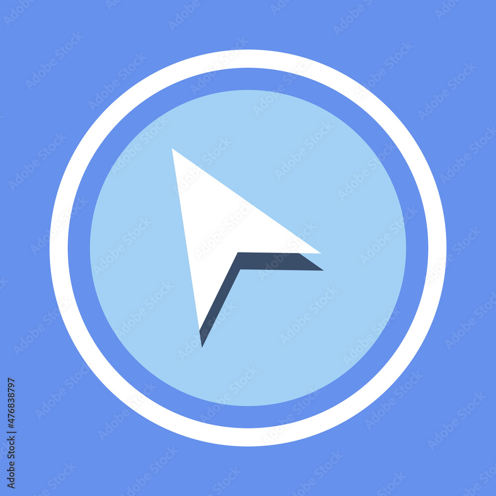 Pointer Arrow Icon - Arrow sign for web site design, logo, app, UI. Pointer arrow icon illustration on blue background Pointer Arrow Icon - Arrow sign for web site design, logo, app, UI. Pointer arrow icon illustration on blue background