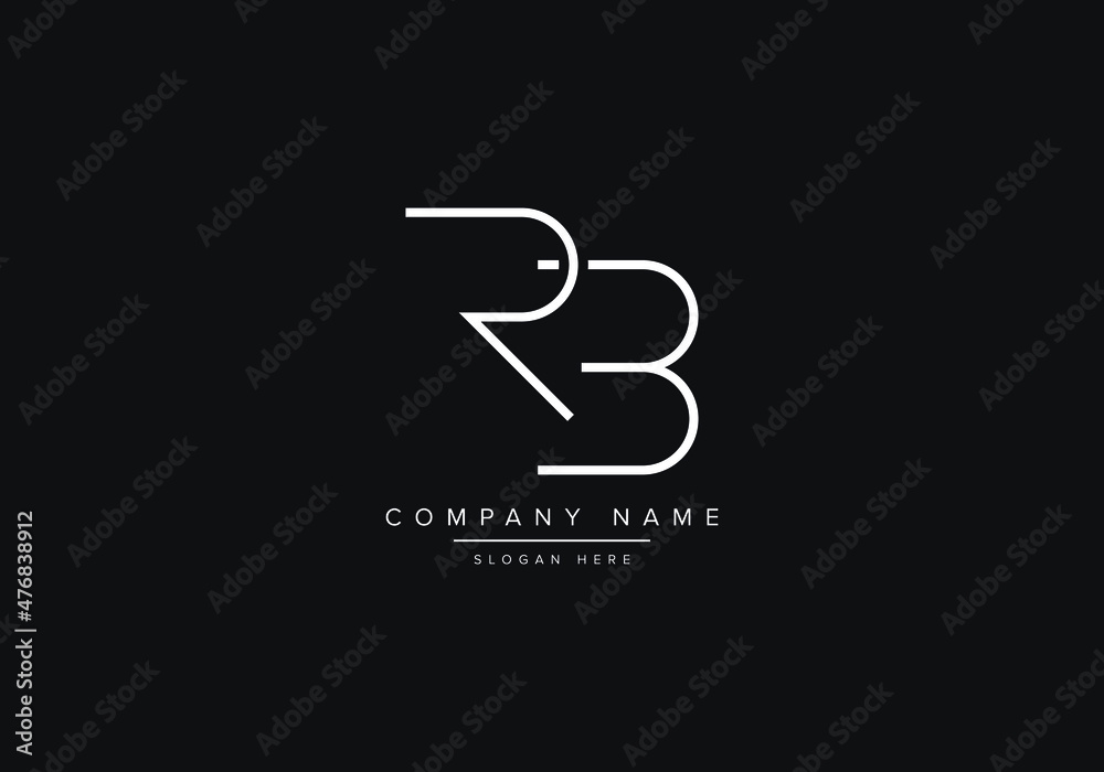 Initial alphabet letter monogram icon logo RB or BR Stock Vector ...