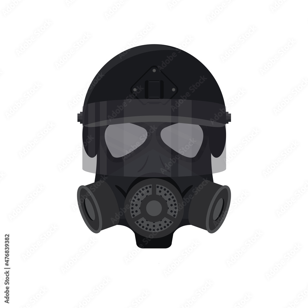 Gas mask icon flat isolated on white background illustration Gas mask icon flat isolated on white background illustration