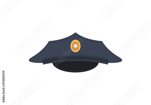 police peaked cap with cockade vector illustration isolated on white background