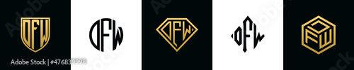 Initial letters DFW logo designs Bundle photo