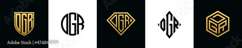 Initial letters DGR logo designs Bundle