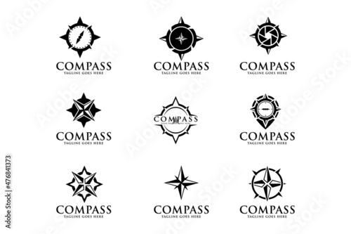 compass logo vector template design.