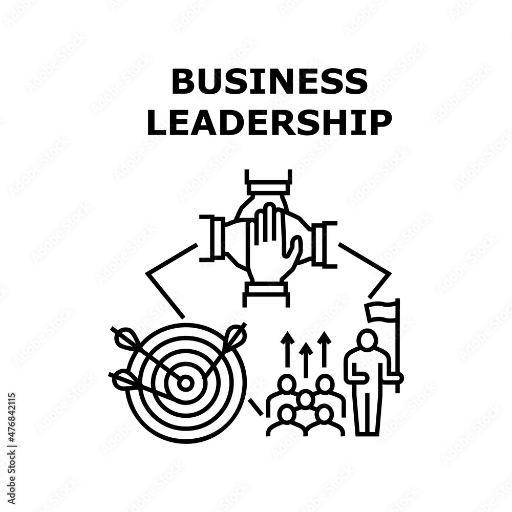 Business leadership team work. Success company job. Challenge goal. People vision. Corporate teamwork. Finance solution vector concept black illustration