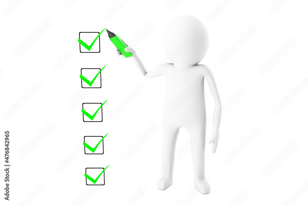 3D Man is Checking Worklist Against White