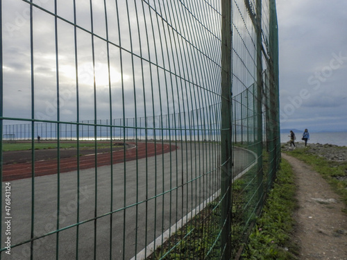 fence at sunset