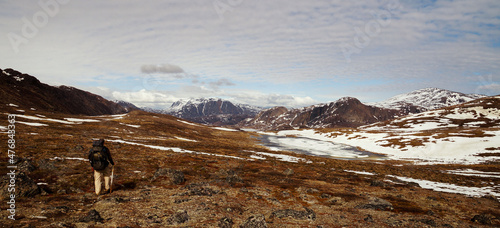 Arctic Circle Trail Trekking Path between Kangerlussuaq and Sisimiut in Greenland. photo
