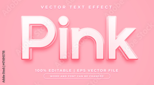 Soft pink and glossy editable text effect style