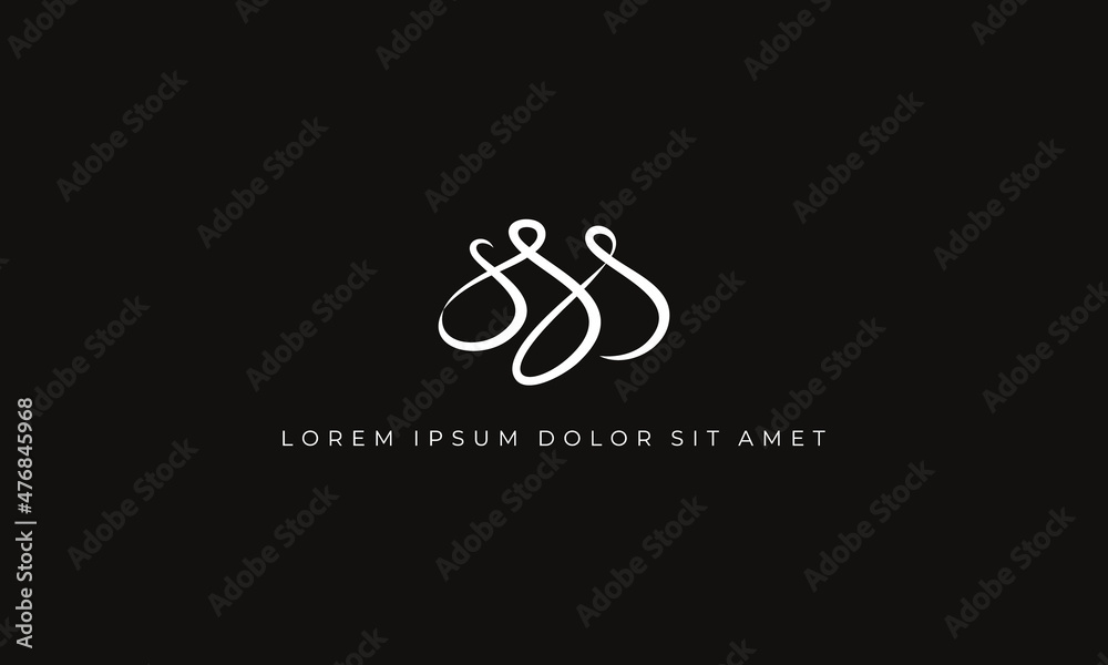 vector graphic illustration logo design for monogram letter triple S, SSS, with unique modern elegant style in a dark background