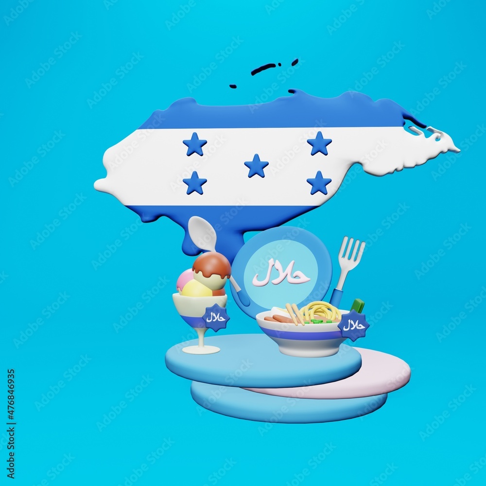 3d rendering of halal food tourism in Honduras for Ramadan and Eid 3d rendering of halal food tourism in Honduras for Ramadan and Eid