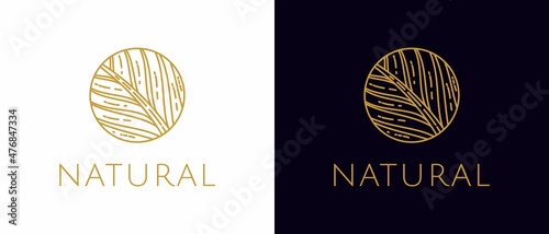 Circular tropic leaf minimal logo