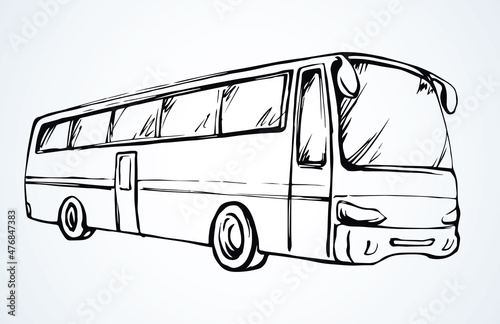 Large intercity bus. Vector drawing