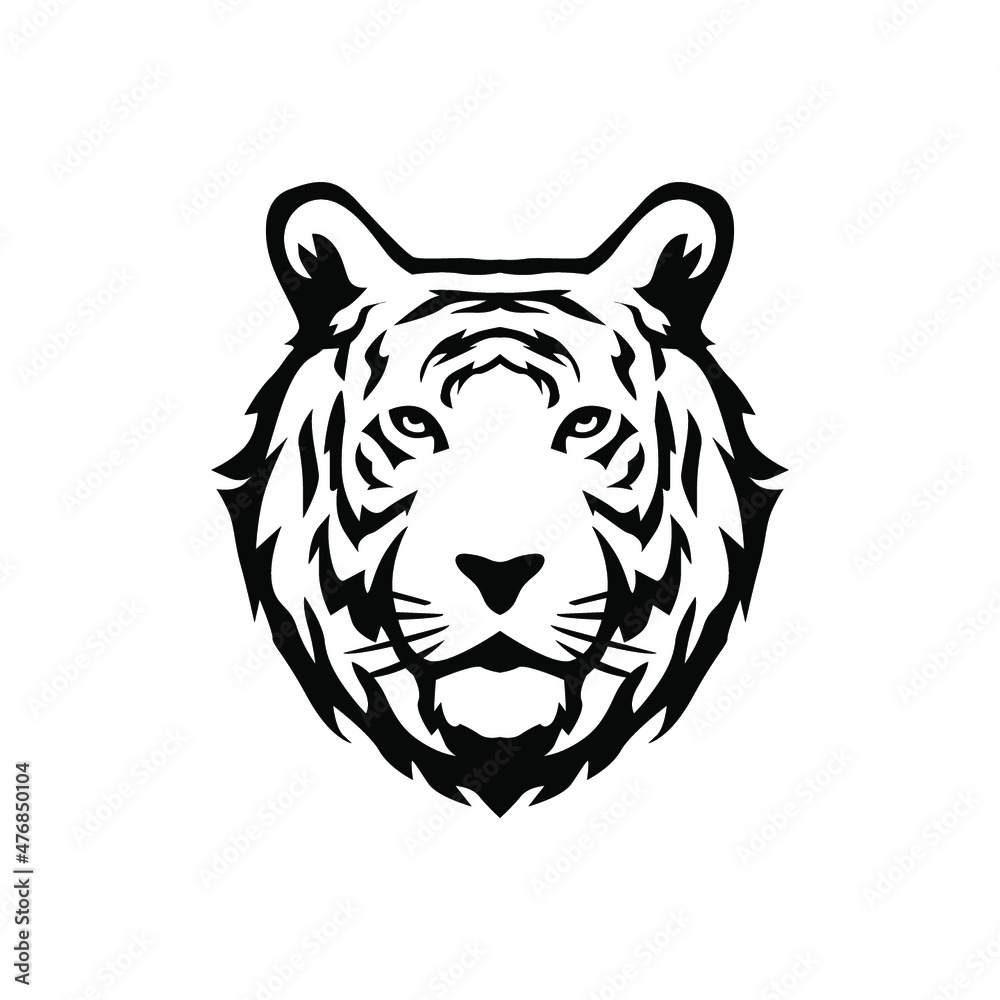 animal head tiger vector