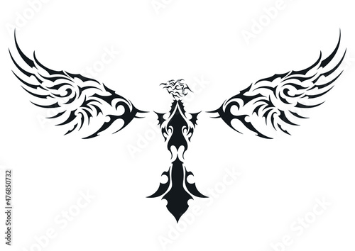 fire hot phoenix bird ethnic tattoo sticker symbol