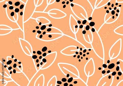 Floral simple seamless pattern with flower for fabrics and textiles and packaging 
