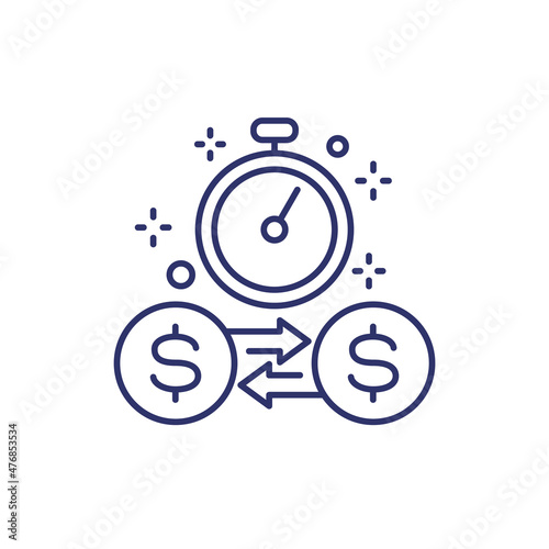 fast money transfers line icon