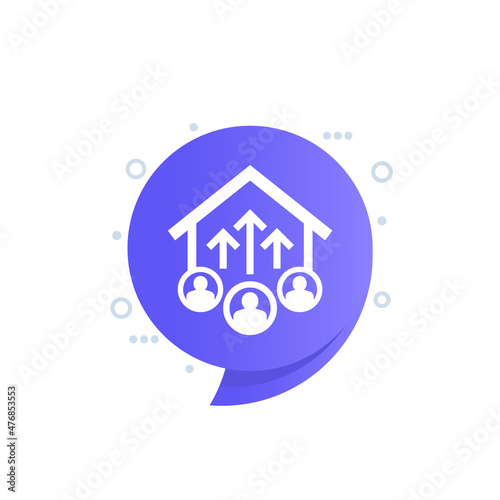 new tenants, residents vector icon with a house