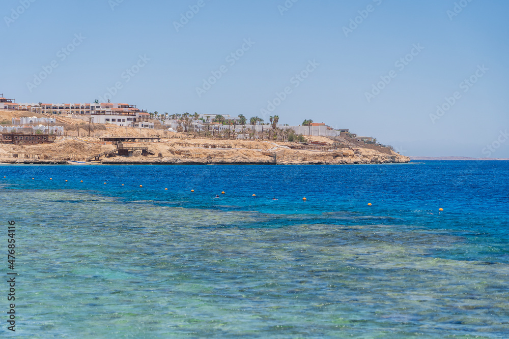 Calm beach on the red sea at morning in Sharm El Sheikh, Egypt