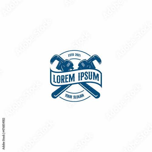 awesome plumbing services vintage logo